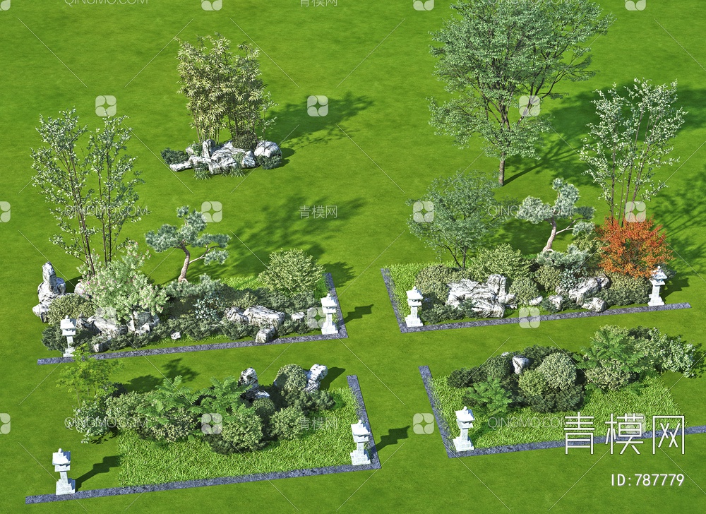 植物景观,户外景观小3D模型下载【ID:787779】
