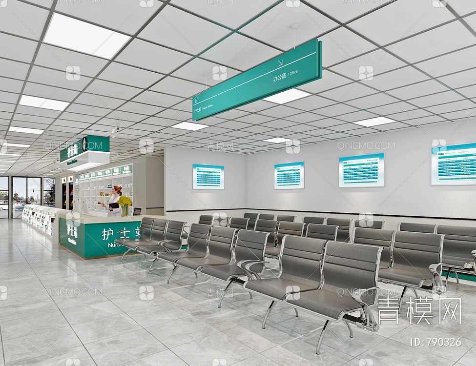 医院护士站,3D模型下载【ID:790326】