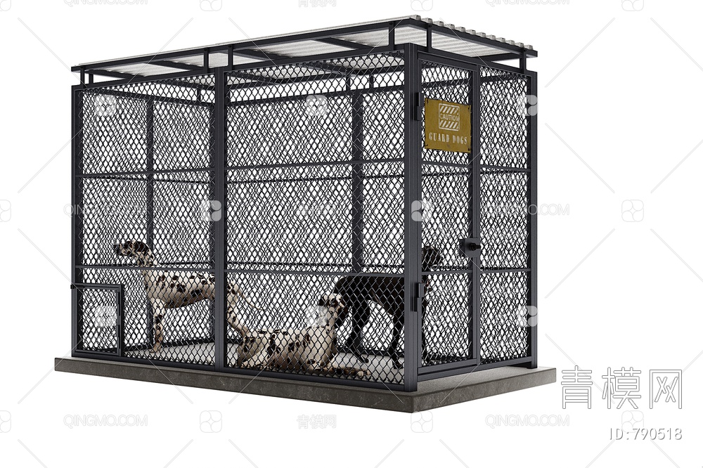 动物笼子,狗,铁笼子3D模型下载【ID:790518】