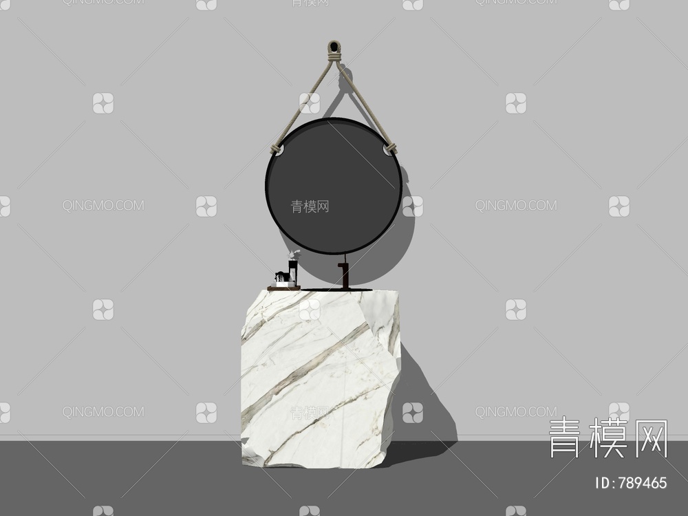 天然石头洗手台SU模型下载【ID:789465】