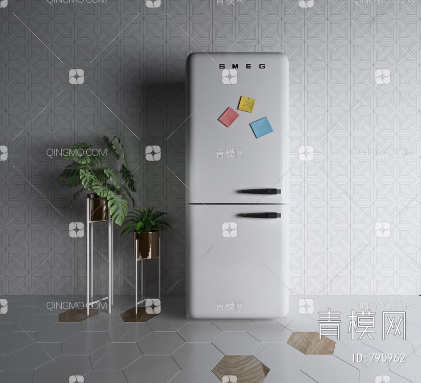冰箱可爱小冰箱SU模型下载【ID:790962】