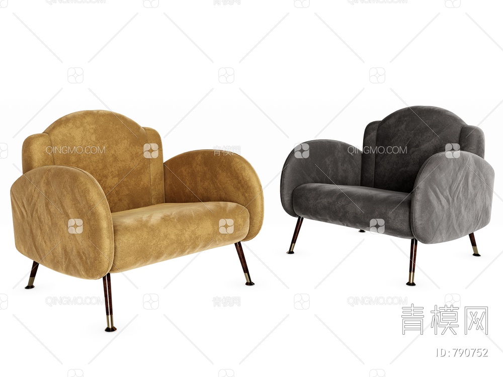 休闲沙发单椅3D模型下载【ID:790752】