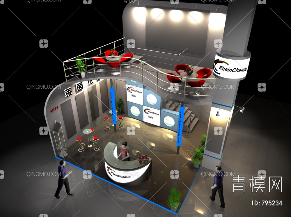 科技展览展台展厅3D模型下载【ID:795234】