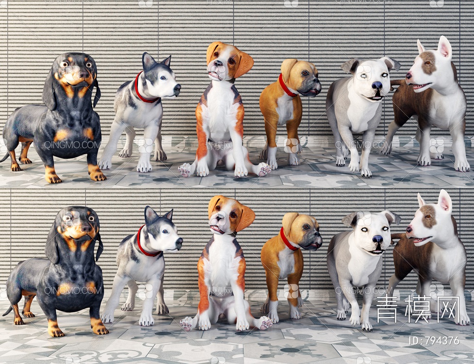 动物，宠物狗3D模型下载【ID:794376】
