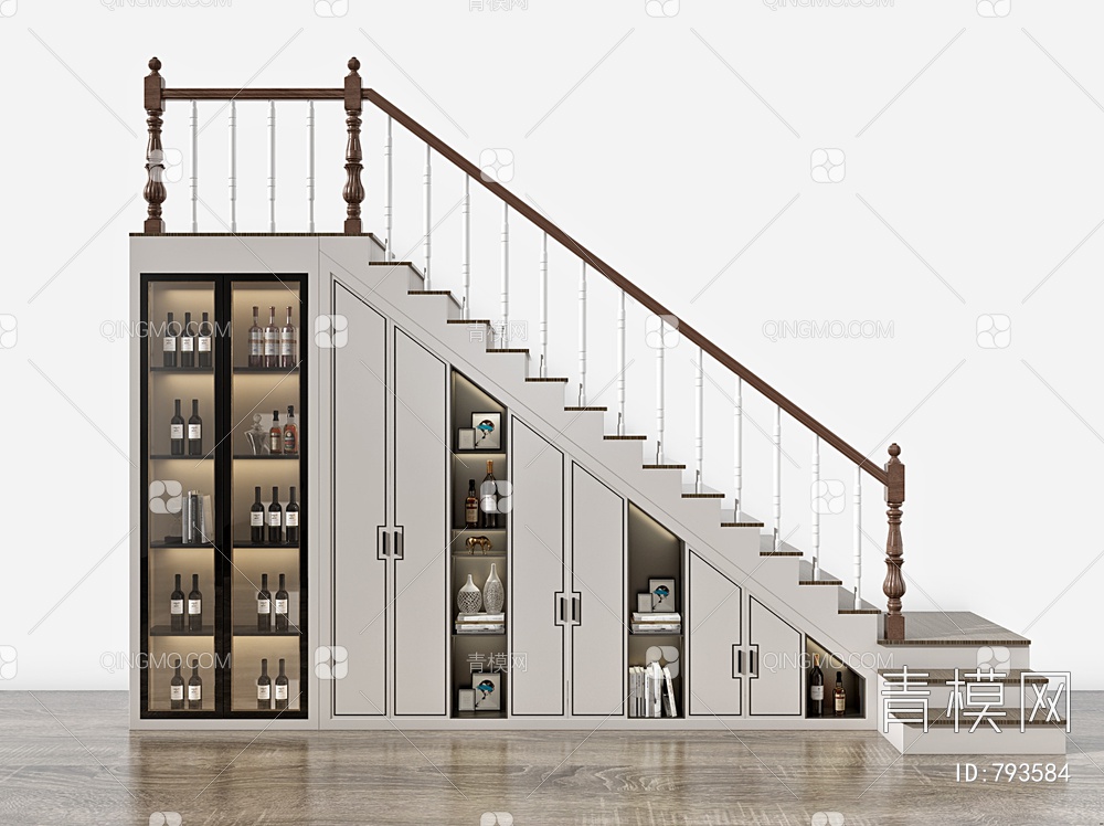 储物柜楼梯3D模型下载【ID:793584】