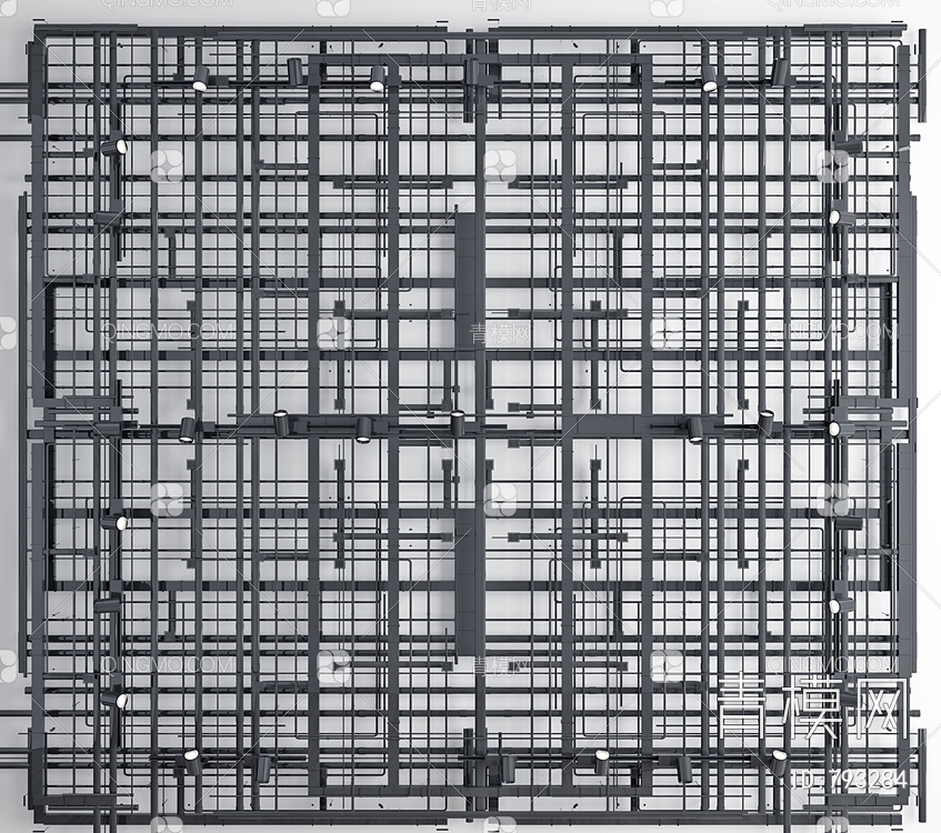 通风管线，管道槽天3D模型下载【ID:793284】