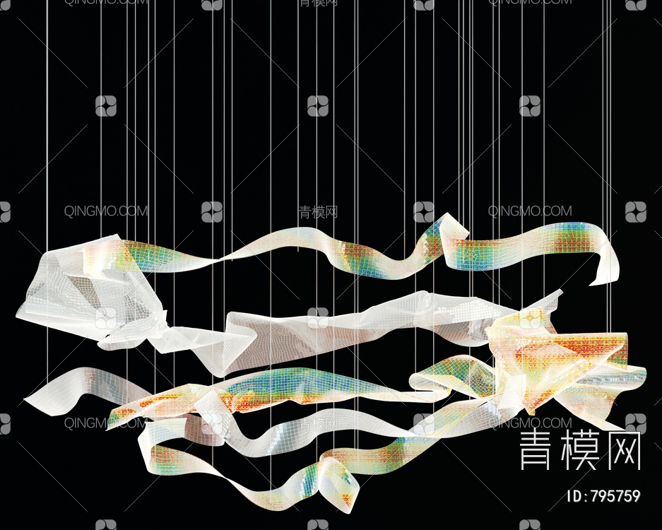 飘逸异形水晶装饰灯3D模型下载【ID:795759】