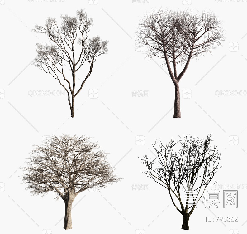 景观枯树 干支3D模型下载【ID:796362】