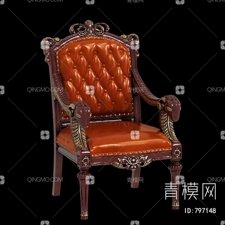 皮革单椅3D模型下载【ID:797148】