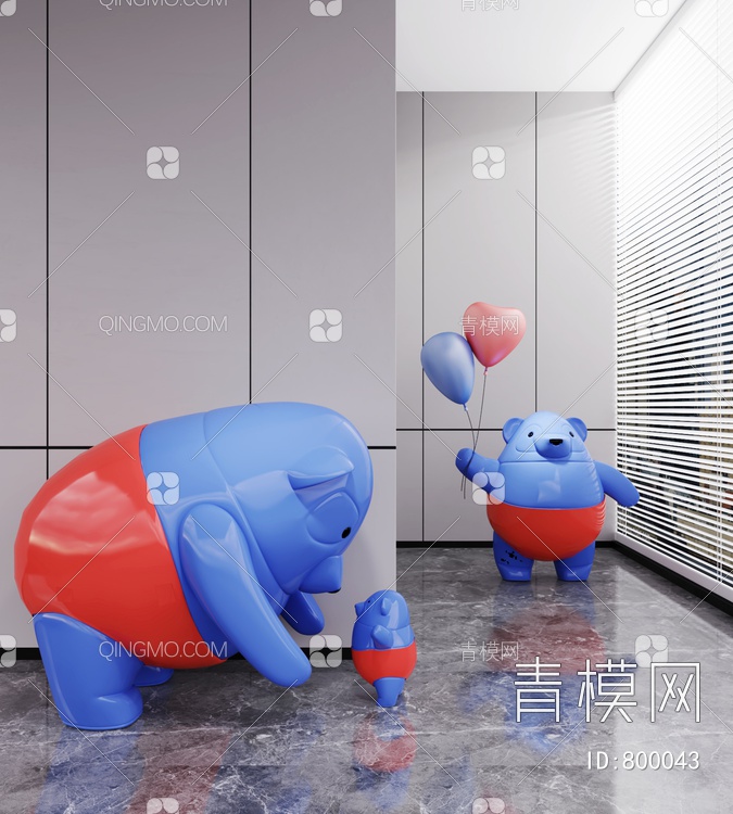 小熊摆件3D模型下载【ID:800043】