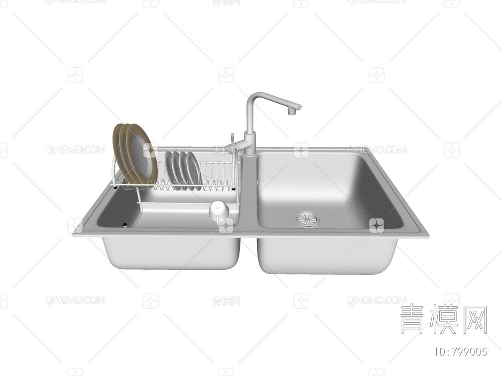 水槽 洗手槽 厨房水槽SU模型下载【ID:799005】