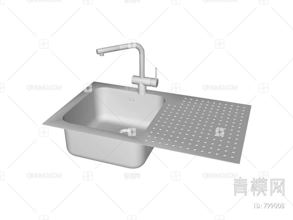水槽 洗手槽 厨房水槽SU模型下载【ID:799008】