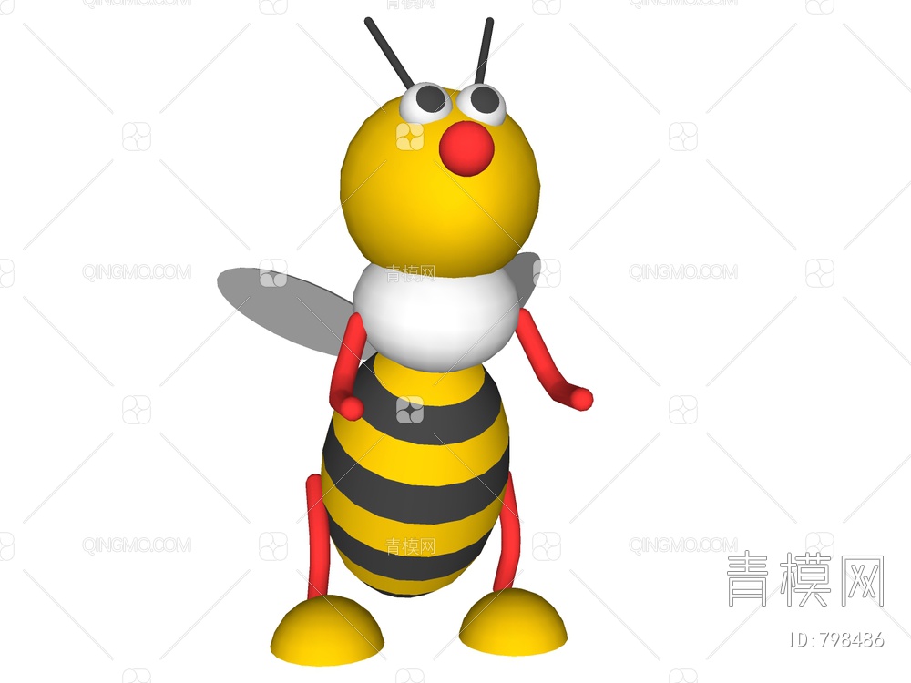 玩具摆件 蜜蜂SU模型下载【ID:798486】