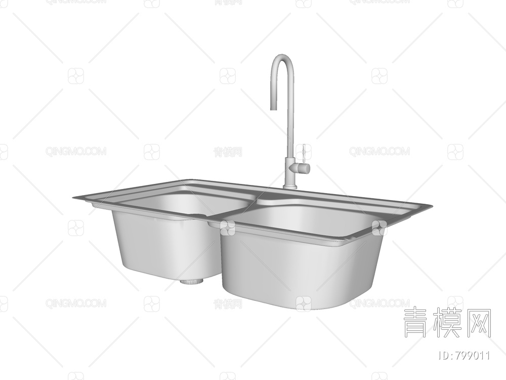 水槽 洗手槽 厨房水槽SU模型下载【ID:799011】