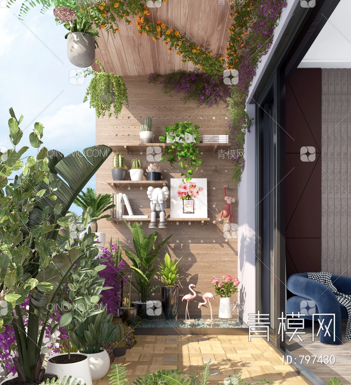 阳台花园3D模型下载【ID:797430】