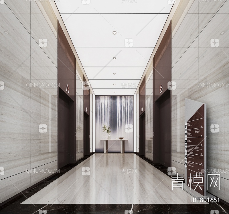 酒店电梯间3D模型下载【ID:801651】