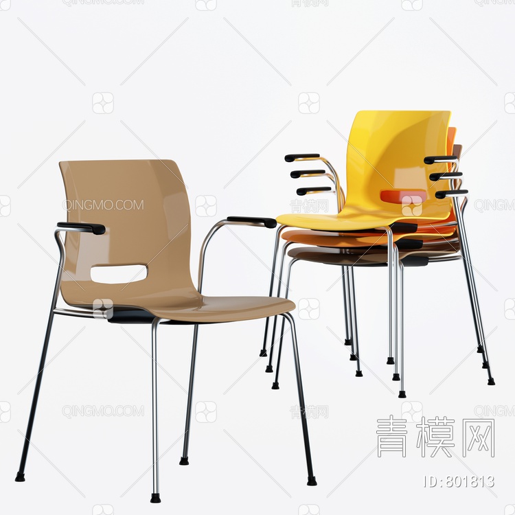 时尚办公椅3D模型下载【ID:801813】