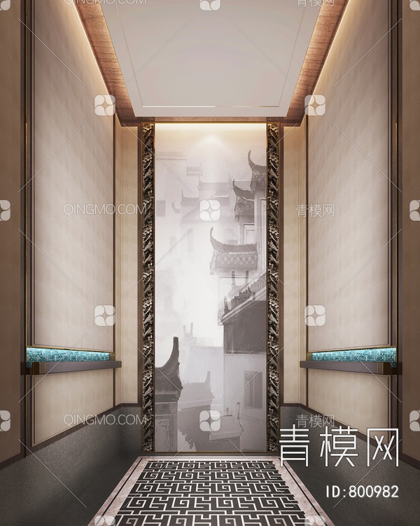 电梯轿厢,3D模型下载【ID:800982】
