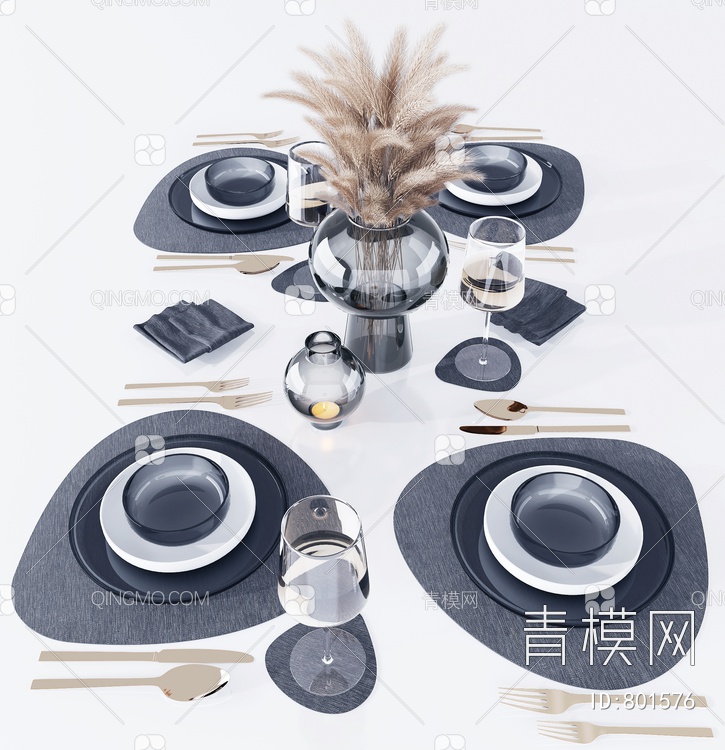 西餐餐具,3D模型下载【ID:801576】
