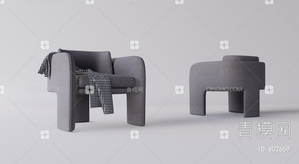 单人沙发椅SU模型下载【ID:802659】