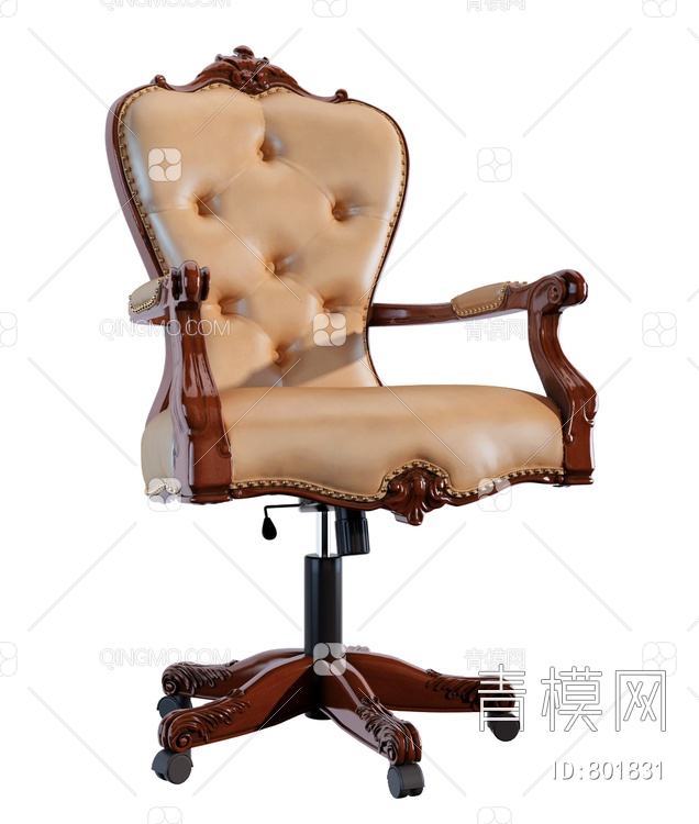 皮革大班椅3D模型下载【ID:801831】