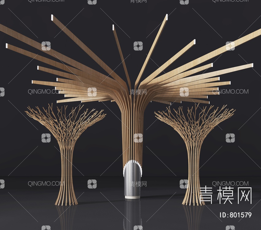 树造型雕塑3D模型下载【ID:801579】
