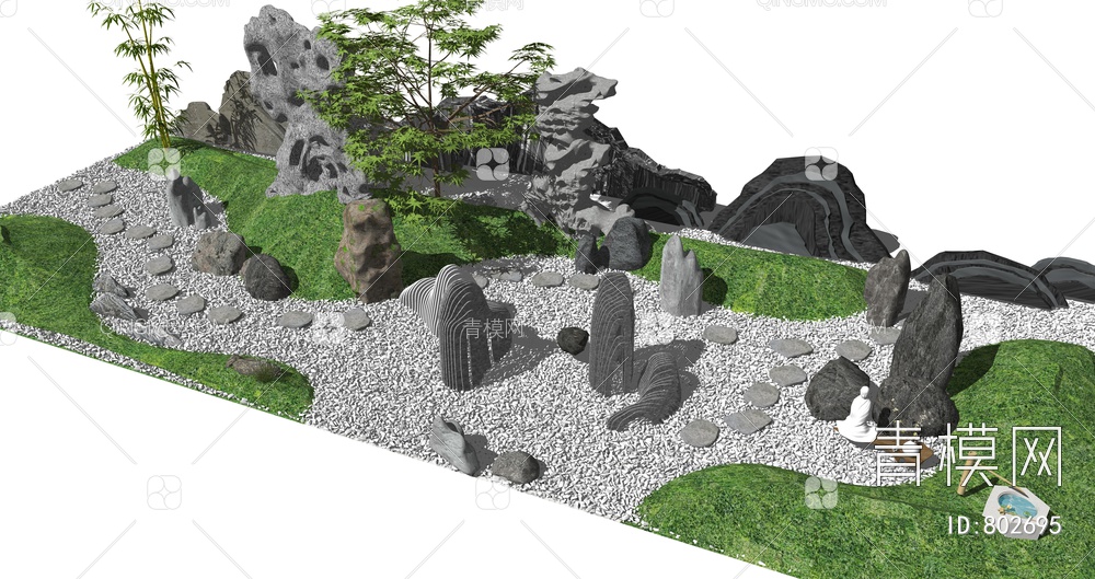 太湖景观石SU模型下载【ID:802695】