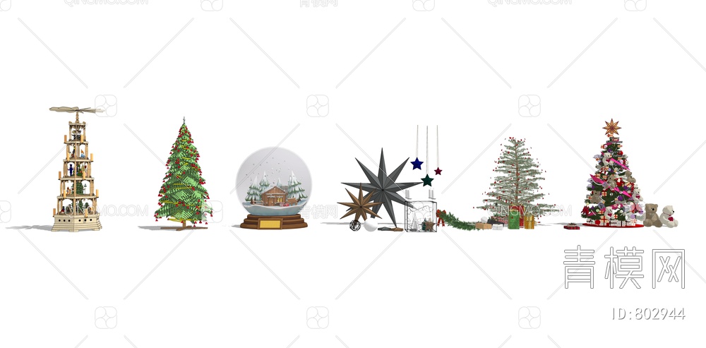 圣诞礼物 圣诞树SU模型下载【ID:802944】