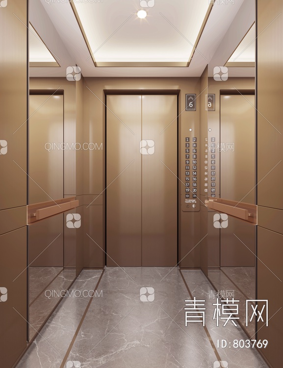 电梯轿厢，按钮3D模型下载【ID:803769】