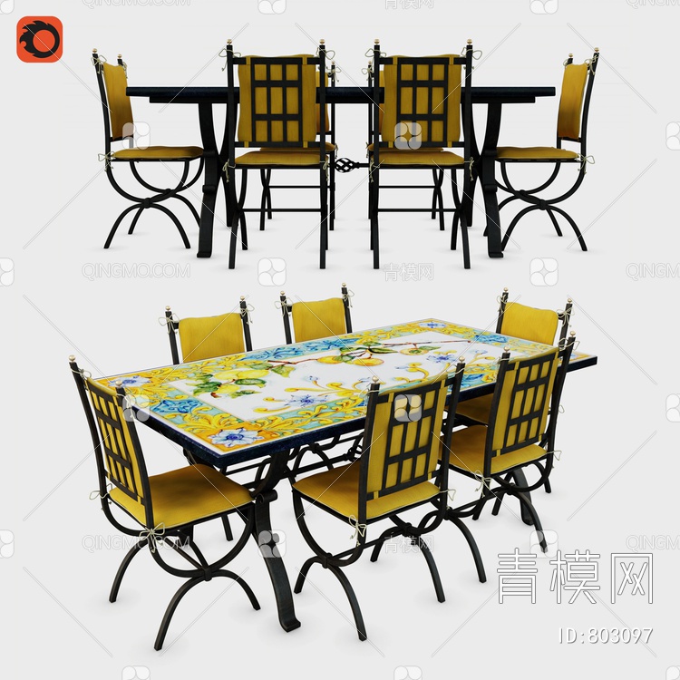 铁艺户外餐桌3D模型下载【ID:803097】
