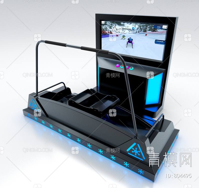 VR滑雪机，游乐城设3D模型下载【ID:804495】