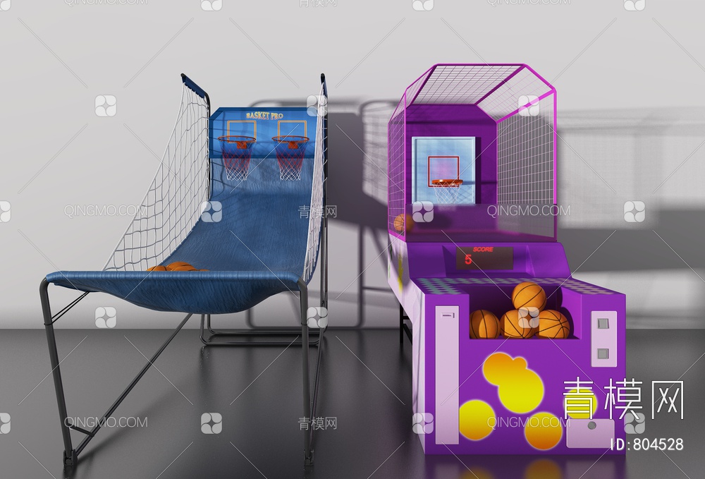 投篮机 游戏厅娱乐设备3D模型下载【ID:804528】