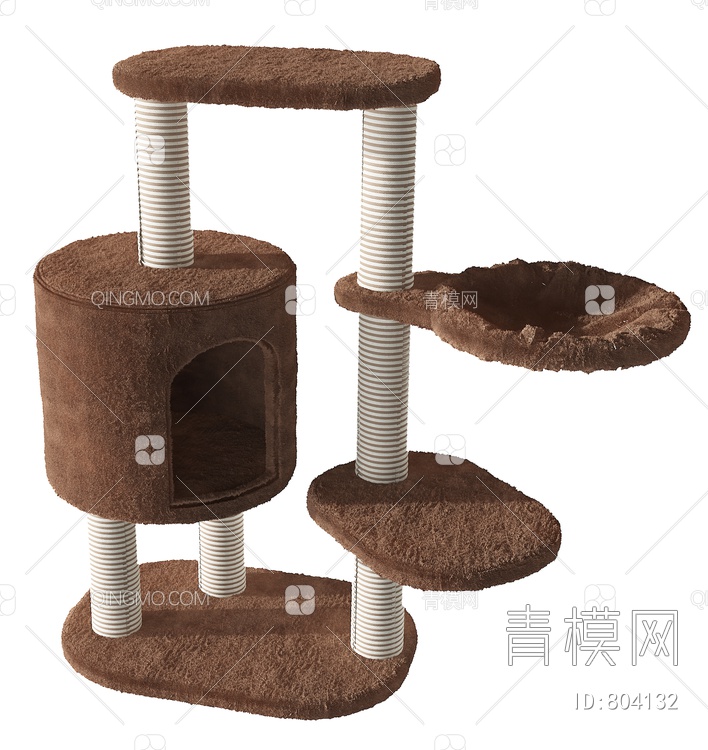 猫窝，宠物窝 猫爬架3D模型下载【ID:804132】