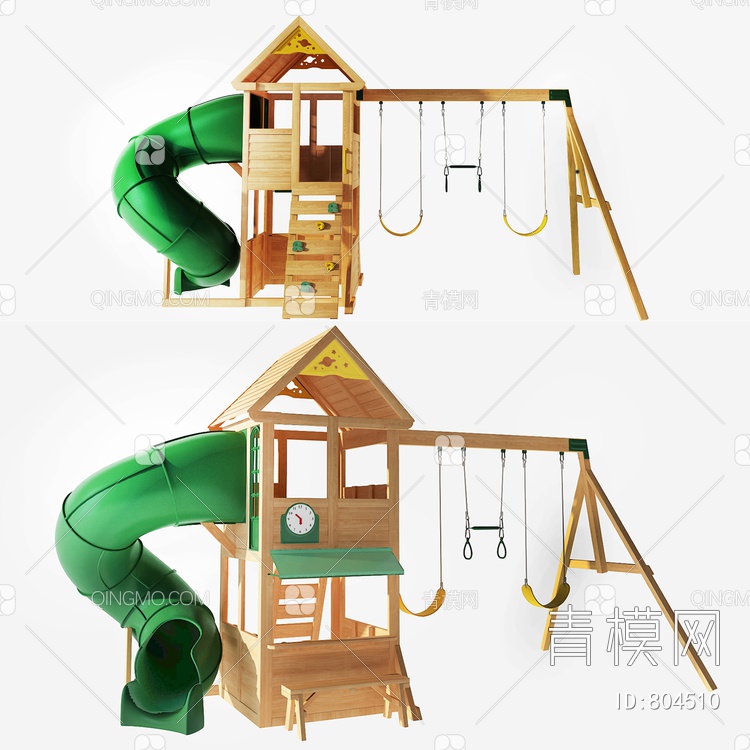 户外儿童游乐攀爬滑梯3D模型下载【ID:804510】