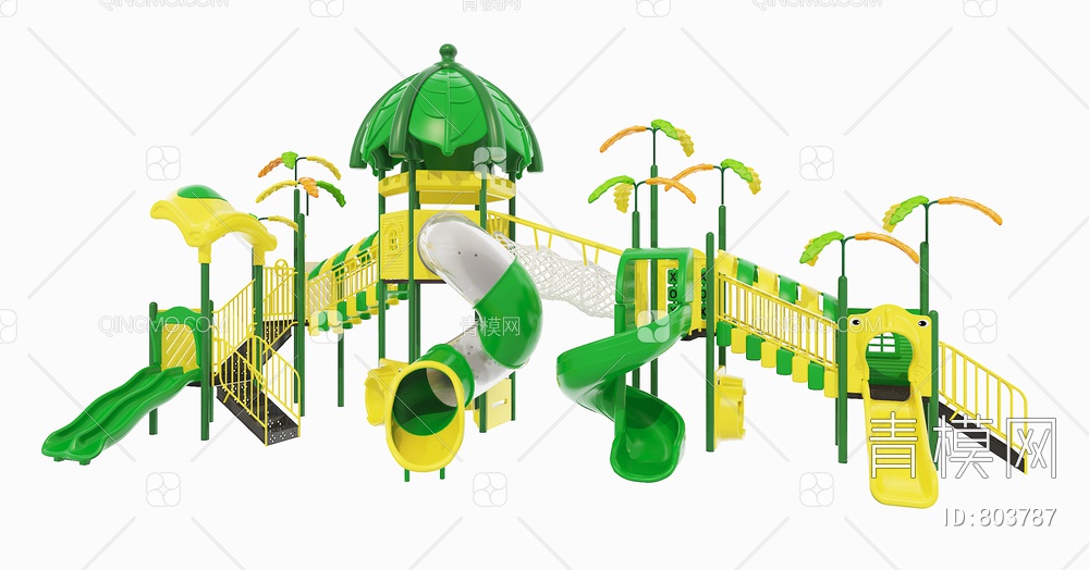 儿童 水上乐园 滑梯3D模型下载【ID:803787】