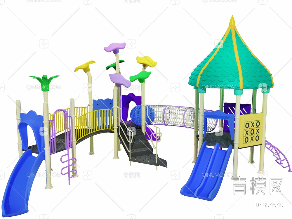 儿童滑梯 游乐设备3D模型下载【ID:804540】