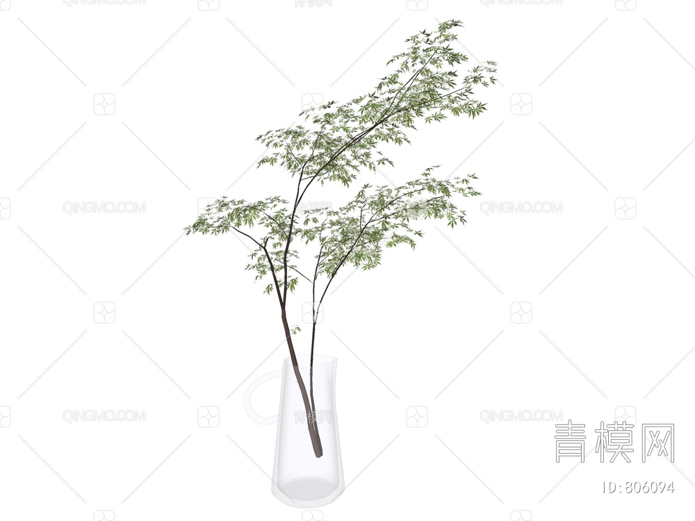 植物花瓶摆件SU模型下载【ID:806094】