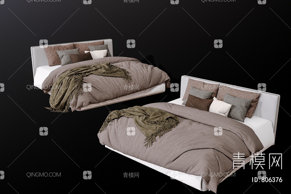 卧室床3D模型下载【ID:806376】