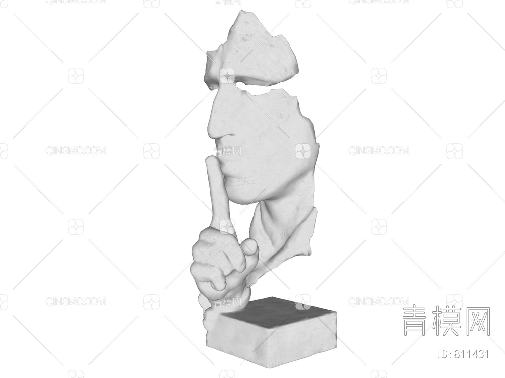 人头雕塑 石膏像SU模型下载【ID:811431】