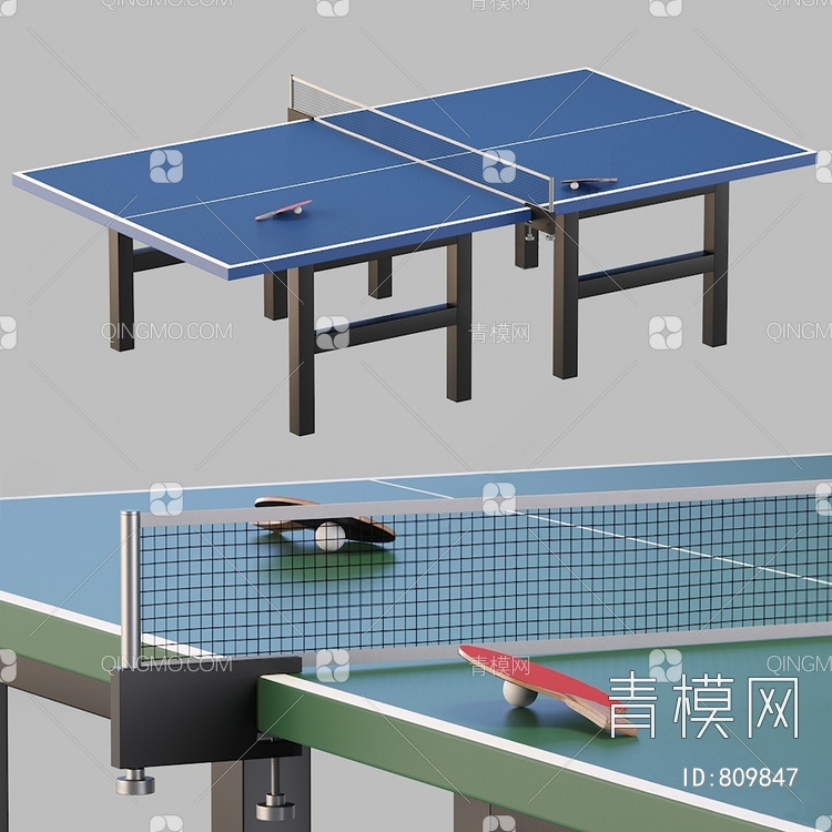 乒乓球桌SU模型下载【ID:809847】