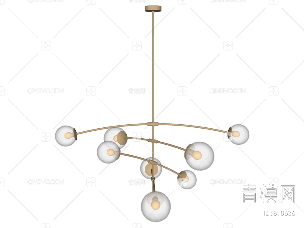 环形吊灯SU模型下载【ID:810636】