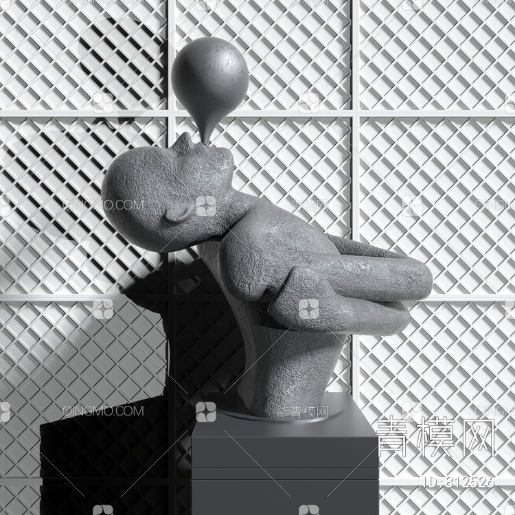 创意人物雕塑3D模型下载【ID:812526】