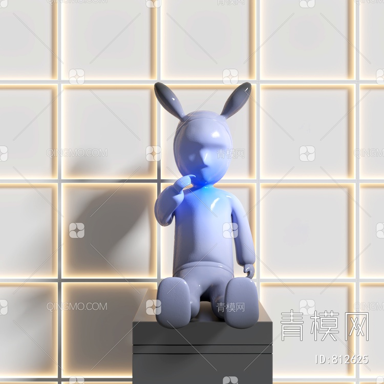 兔子雕塑3D模型下载【ID:812625】