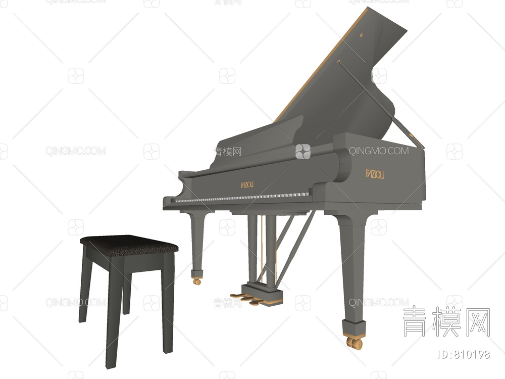 钢琴SU模型下载【ID:810198】