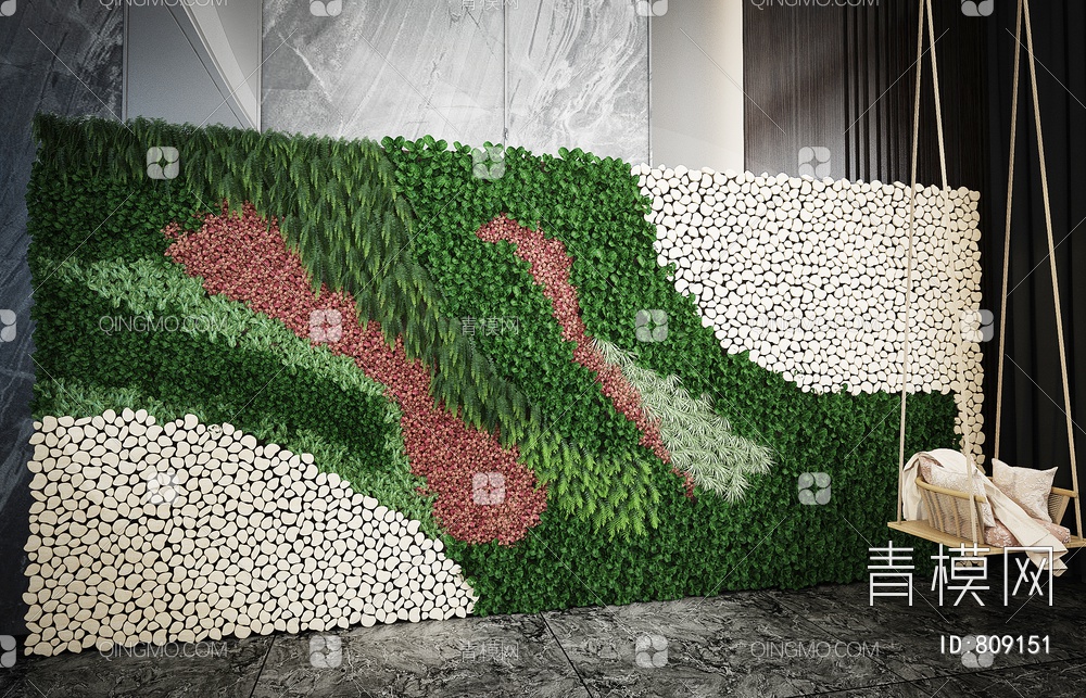 绿植 植物墙3D模型下载【ID:809151】