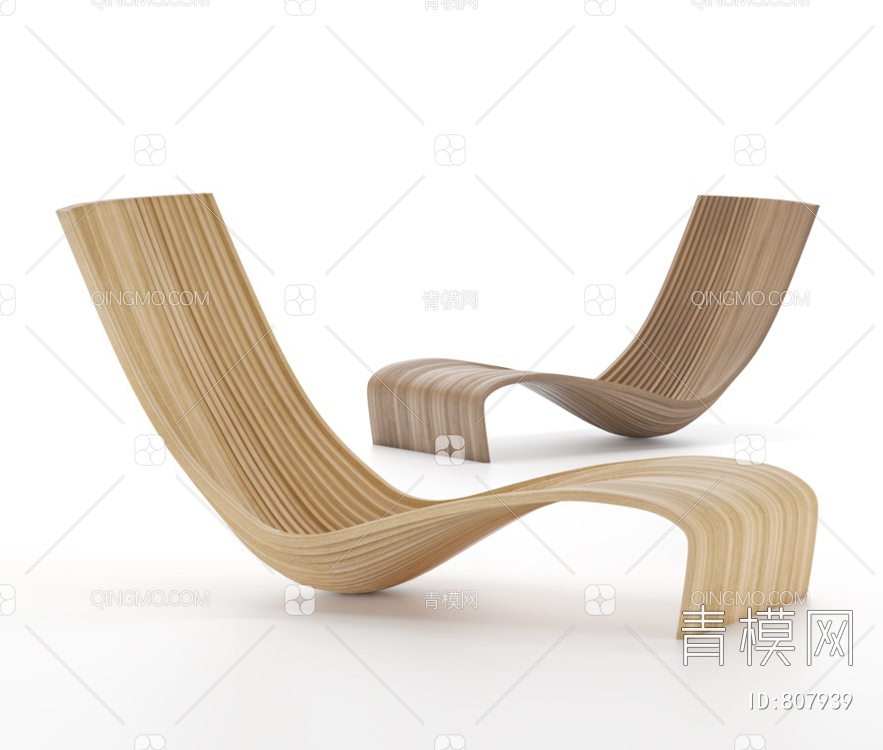 木质躺椅3D模型下载【ID:807939】