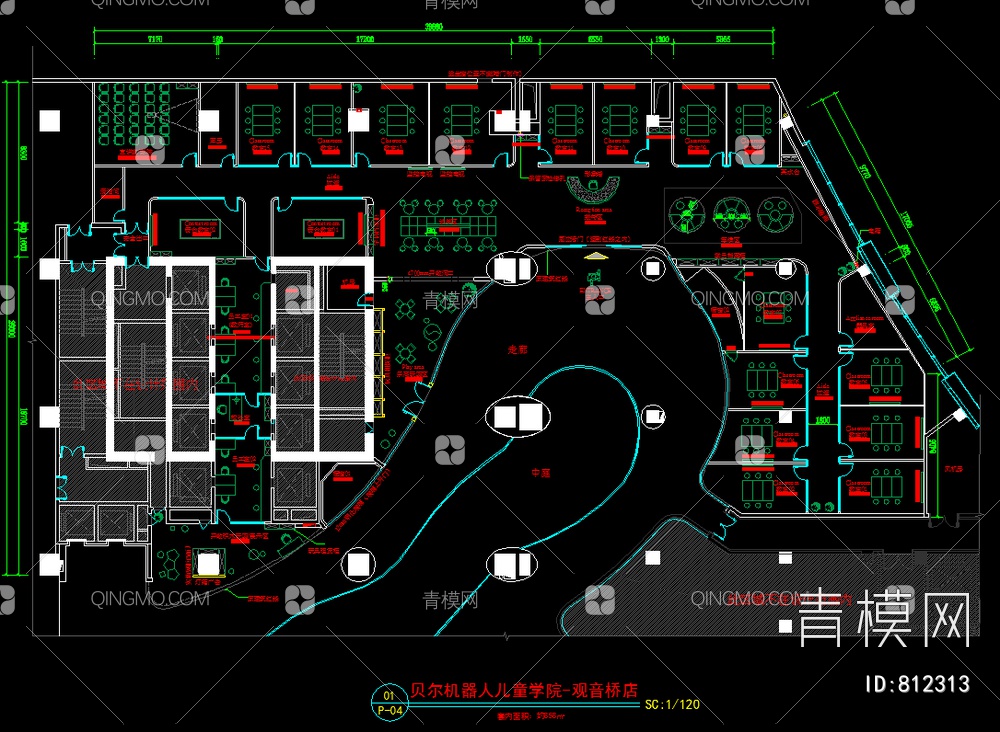 机器人编程儿童学院CAD全套施工图【ID:812313】