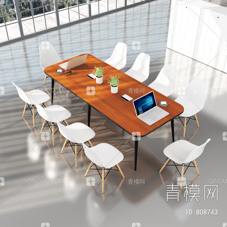 会议桌椅3D模型下载【ID:808743】