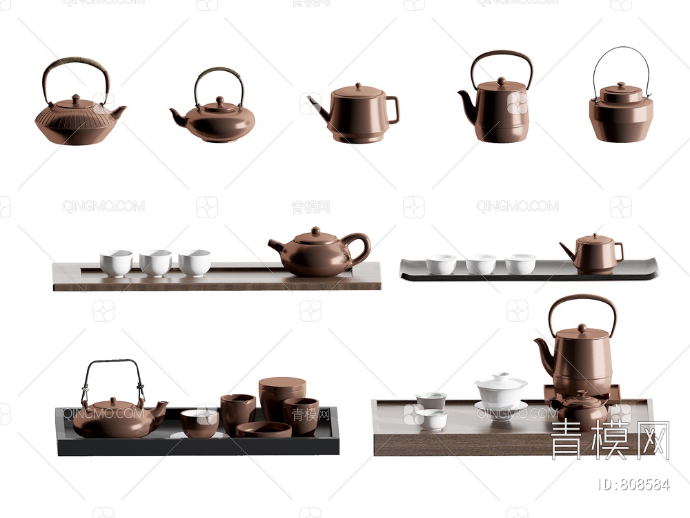 茶具组合3D模型下载【ID:808584】
