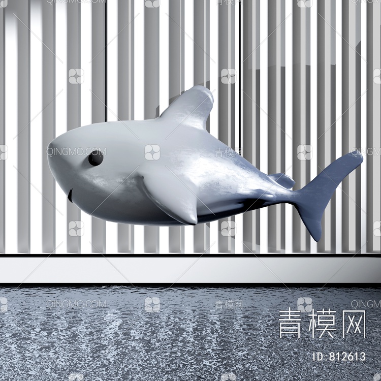鲸鱼雕塑3D模型下载【ID:812613】